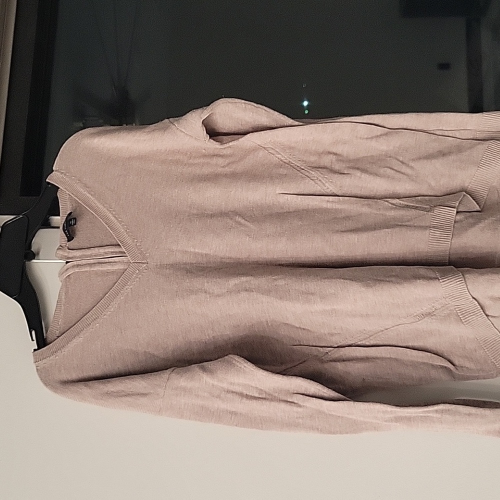 the limited brand v-neck silky sweater with zip up back